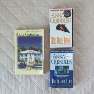 3 Anna Quindlen Soft Cover Books Object Lessons One True Thing Black And Blue